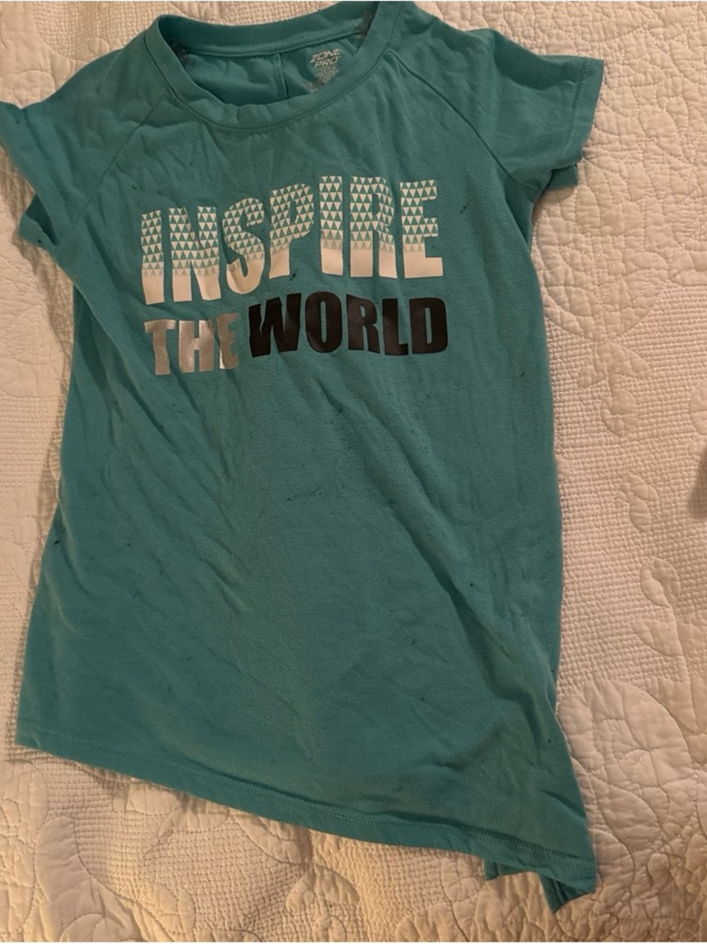 Zone Pro Teal Inspire The World Short Sleeve Tee